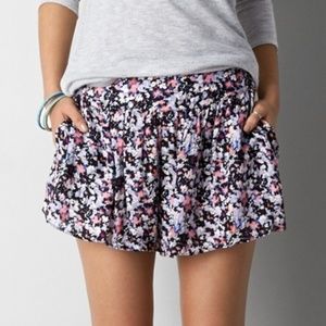 Black Floral Soft Shorts